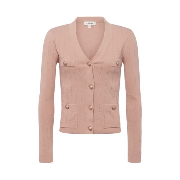 L'AGENCE Sweaters - L'Agence 'Calypso' Pink Rayon Cardigan Size S